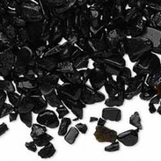 Black Tourmaline Gemstone Un-drilled Mini-Chips - 50gm