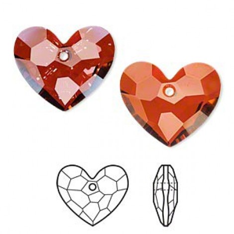 28mm Truly in Love Swarovski Heart - Crystal Red Magma - Each 28mm Truly in Love Swarovski Heart - Crystal Red Magma - Each