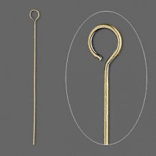 1.5" (38.1mm) 24ga Antique Gold Brass Eyepins