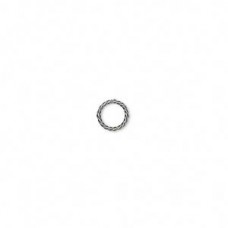 6mm 20ga Antique Silver Twisted Open Jumprings - Pack of 50