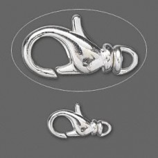 14x8mm Silver Plated Swivel Lobster Clasps