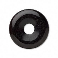 30mm Black Onyx Donut Focal Bead - Each