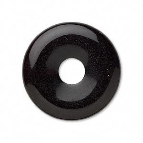 30mm Black Onyx Donut Focal Bead
