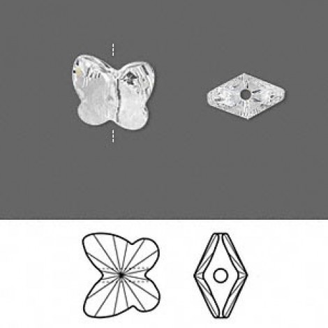 10mm Swarovski Crystal Butterflies - Crystal