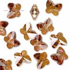 10mm Swarovski Crystal Butterfly - Crystal Copper - Pack of 2