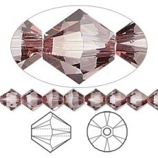 8mm Swarovski Crystal Bicones - Crystal Antique Pink