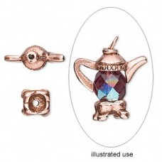 Antique Copper Pewter Mini-Teapot 2-piece set
