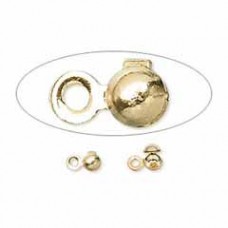 6.5x3.5mm Gold Plated Side Clamp-on Beadtips - Pack of 20