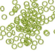4.5mm 20ga Aluminium Jumprings - Lt Green - Pack of 100