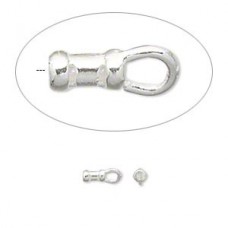 5x2.5mm (1mm ID) Sterling Silver Cord End Crimps with Loop - Per Pair
