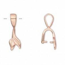 20mm Copper Plated Brass Leaf Ice-Pick Double Bail - Each