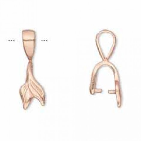20mm Copper Plated Brass Leaf Ice-Pick Double Bail
