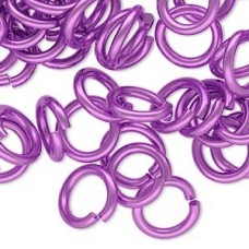12mm 12ga Aluminium Jumprings - Lt Purple - Pack of 50