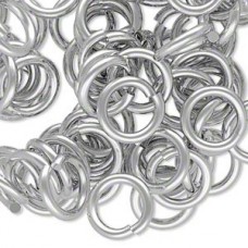 12mm 12ga Aluminium Jumprings - Silver - Pack of 50