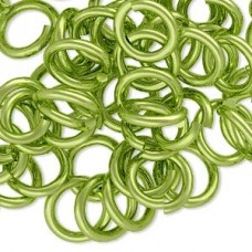 12mm 12ga Aluminium Jumprings - Light Green - Pack of 50
