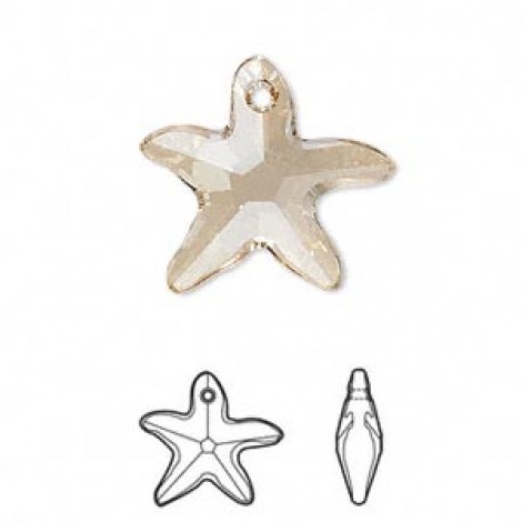 20mm Swarovski 6721 Starfish - Crystal Golden Shadow - Each 20mm Swarovski 6721 Starfish - Crystal Golden Shadow - Each