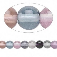 6mm A-Grade Rainbow Fluorite Round Gemstone Beads - Strand