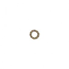 6mm OD 16ga Antique Gold Plated Twisted Open Jumprings - Pack of 20