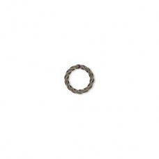 8mm Antique Gold Plated 16ga Twisted Open Jumprings - Pack of 20