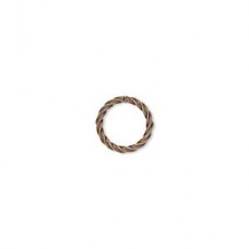 10mm Ant Copper Plated 16ga Twisted Jumprings - Pack of 10