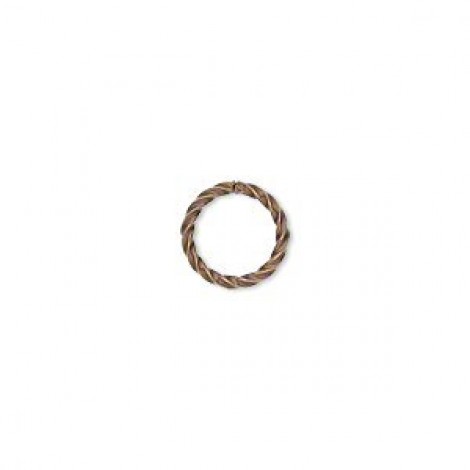 10mm Ant Copper Plated 16ga Twisted Jumprings - Pack of 10 10mm Ant Copper Plated 16ga Twisted Jumprings - Pack of 10