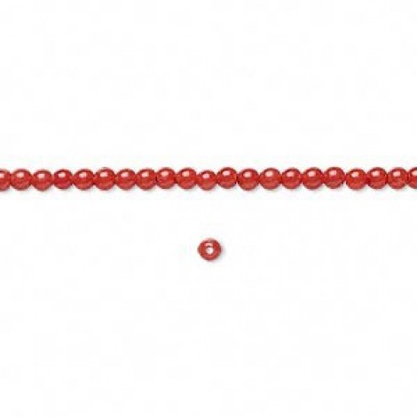 2mm Bamboo Coral Round Beads - Per Strand