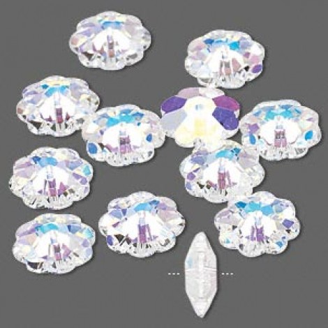 12mm Swarovski 3700 Crystal Flower Beads - Crystal AB