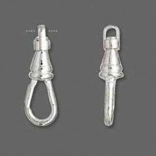 22x8mm Silver Plated Swivel Clip