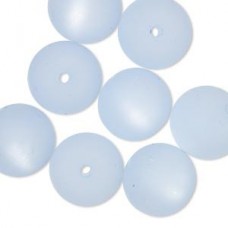 14mm Cool Frost Resin Round Beads - Light Blue