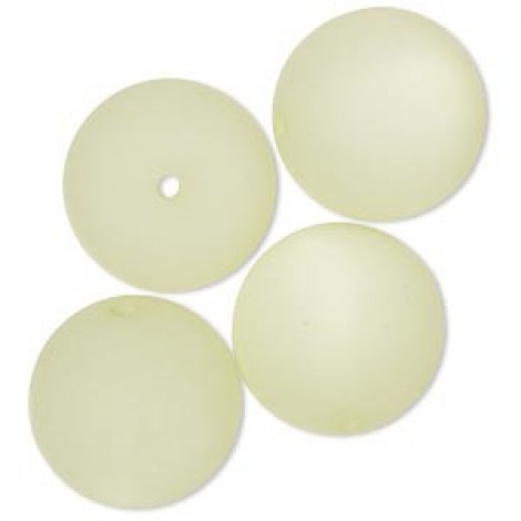 18mm Cool Frost Resin Round Beads - Light Green