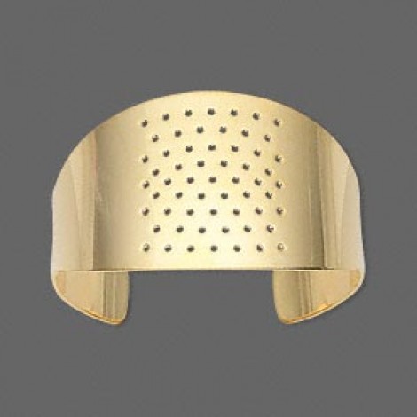 Gold Plated Bracelet Large Cuff Blank w/Holes - Each