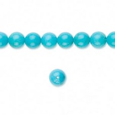 6mm Blue Magnesite Round Gemstone Beads - Strand