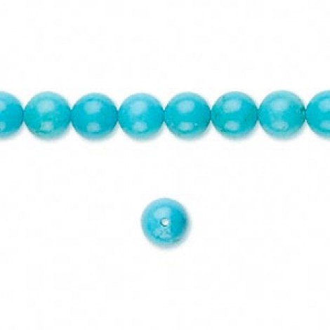 6mm Blue Magnesite Round Gemstone Beads