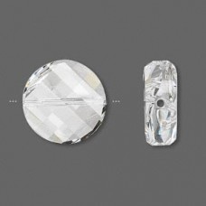 14mm Swarovski 5621 Coin Twist Beads - Crystal