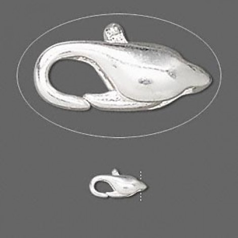 9.3x5.5mm Deluxe Silver Plated Lobster Clasps - Pack of 2