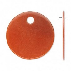 30mm Carnelian Gemstone Coin Focal Pendants - Each