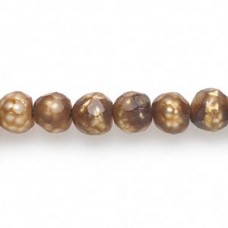 7-8mm Faceted Antique Gold Cultured Potato Pearls - Strand