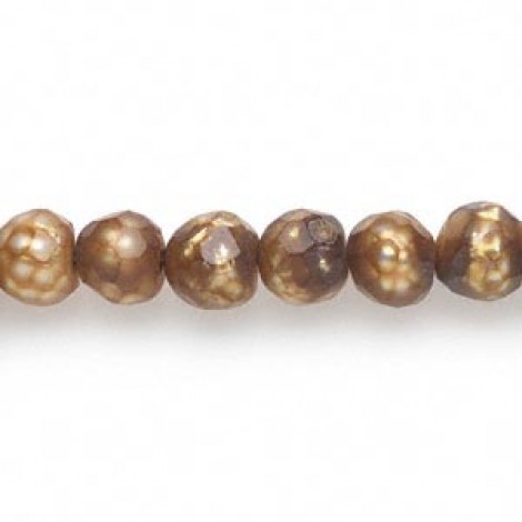 7-8mm Faceted Antique Gold Cultured Potato Pearls