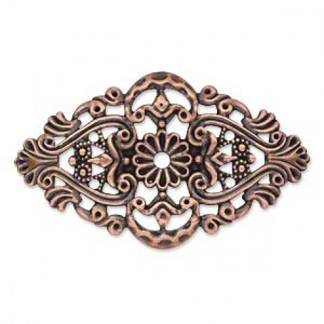 59x35mm Ant Copper Steel Flat Oval Component