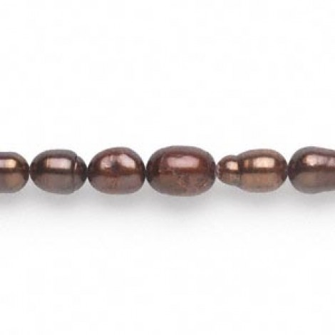 6x8mm Copper Rose Cultured Rice Pearls