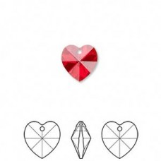 10mm Swarovski Crystal Heart Drops - Siam AB