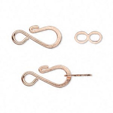 20mm Hook & Eye Clasp - Copper Plated