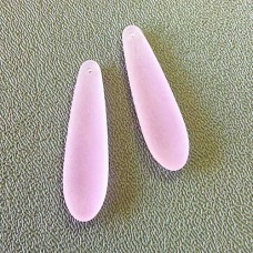 10x38mm Sea Glass Elongated Puffed Teardrop Pendants - Blossom - Each