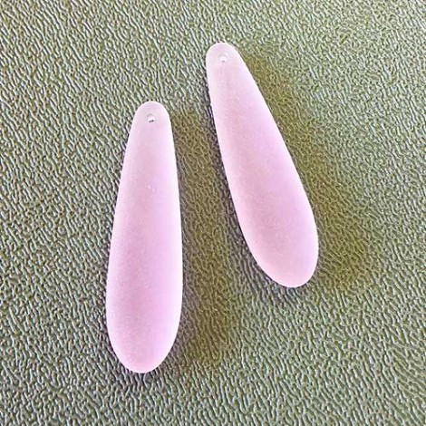 10x38mm Sea Glass Elongated Puffed Teardrop Pendants - Blossom - Each 10x38mm Sea Glass Elongated Puffed Teardrop Pendants - Blossom - Each
