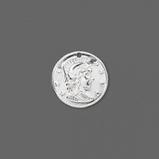 16mm Silver Plated Replica Lightweight Roman Coin Drop - Pack of 20