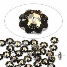 10mm Swarovski 3700 Crystal Marguerite Flower Beads - Tabac - Pack of 2