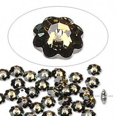 10mm Swarovski 3700 Crystal Marguerite Flower Beads - Tabac
