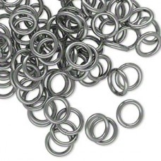 8mm 16ga Aluminium Jumprings - Metallic Grey - Pack of 100