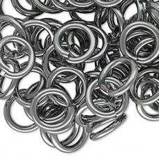 12mm 12ga Aluminium Jumprings - Metallic Grey - Pack of 50