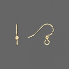 13.5mm Gold Plated Surgical Steel 21ga Earwires with 2.5mm ball